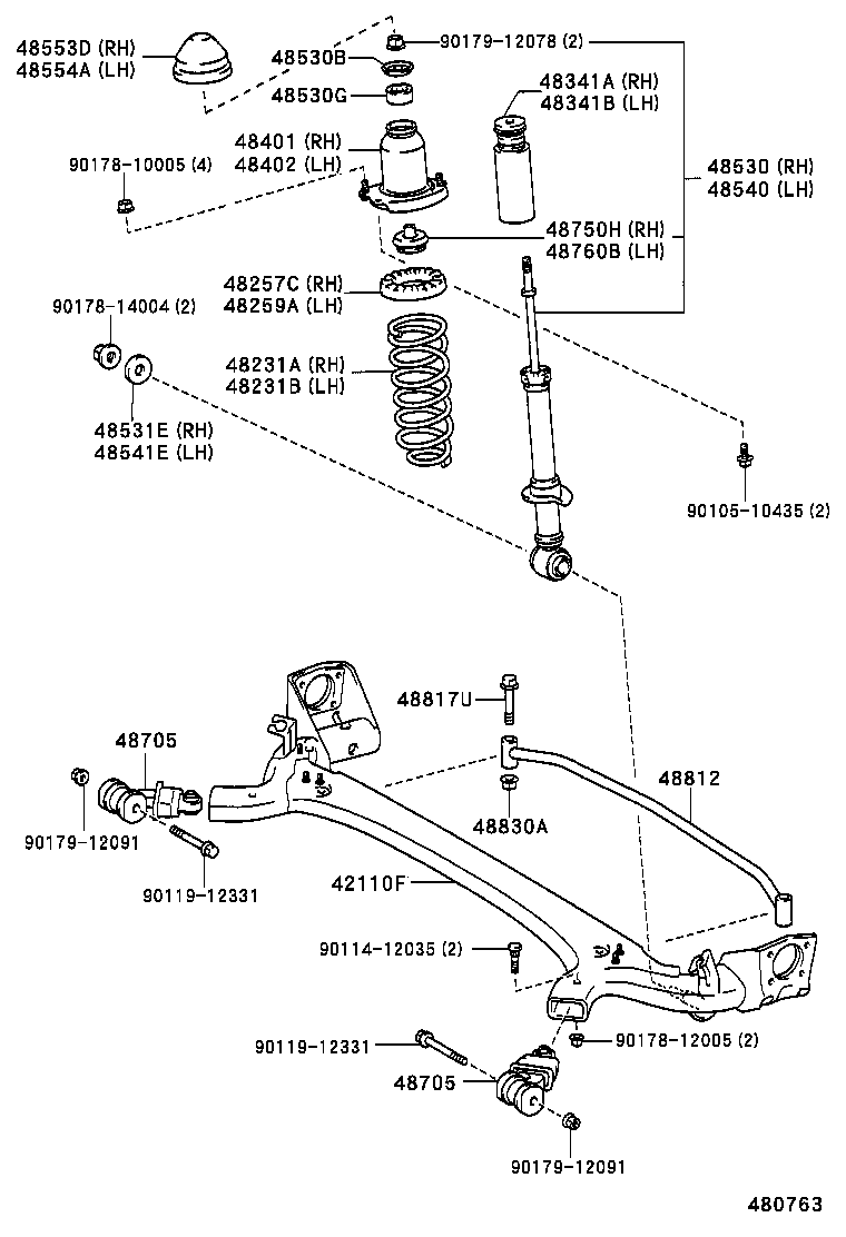 42101-32020 BEAM ASSY, REAR AXLE product image