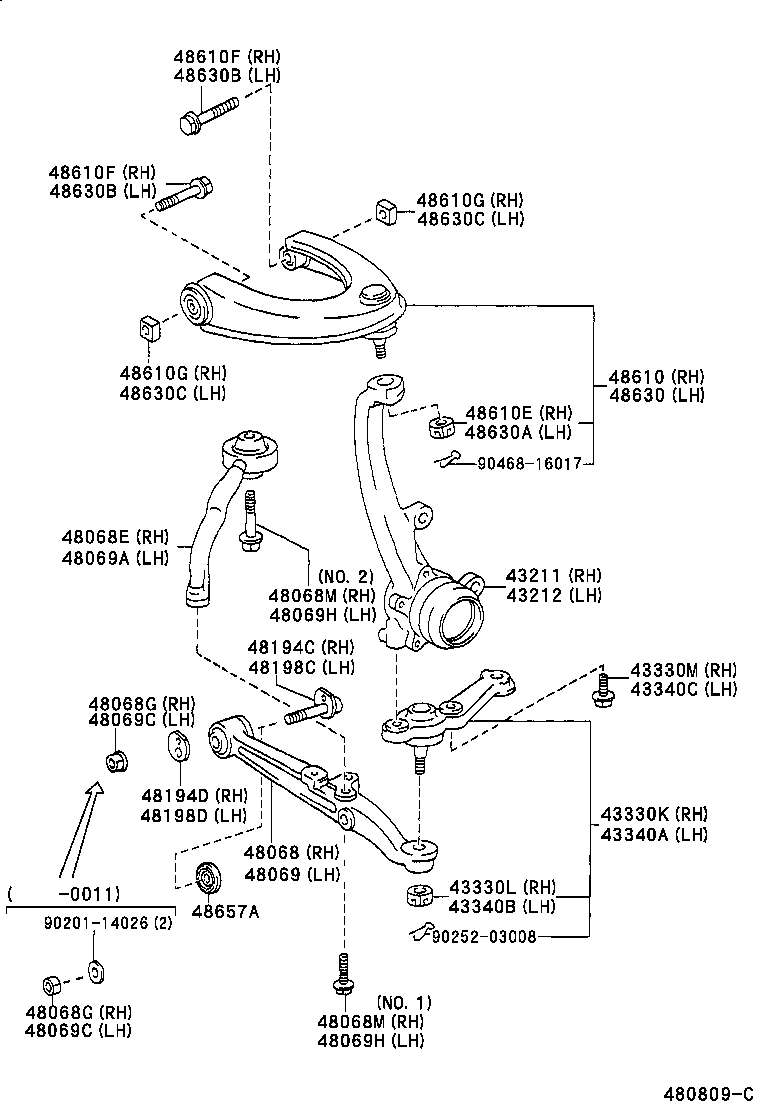 90105-12141 BOLT (FOR FRONT LOWER BALL JOINT RH) product image