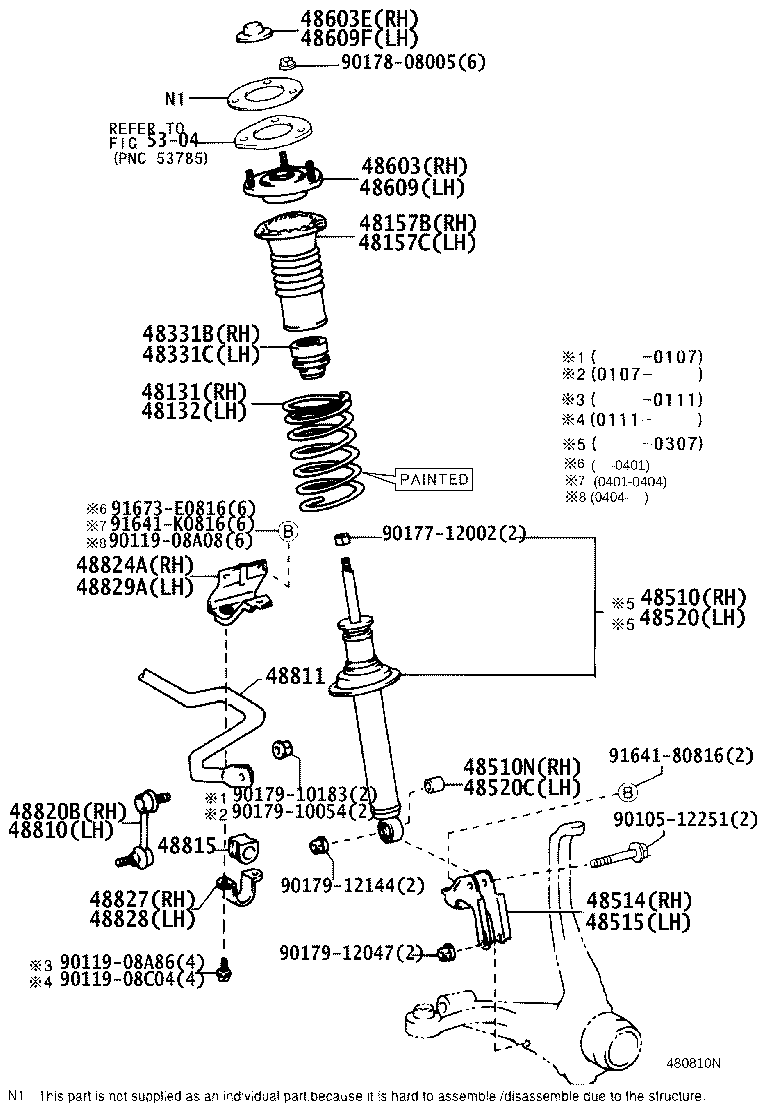 48131-53120 SPRING, FRONT COIL, RH product image