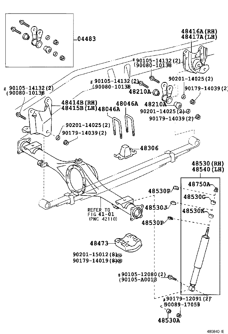 48414-34030 BRACKET, SPRING, NO.3 RH product image
