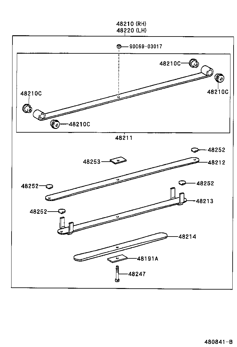 48414-34030 BRACKET, SPRING, NO.3 RH product image