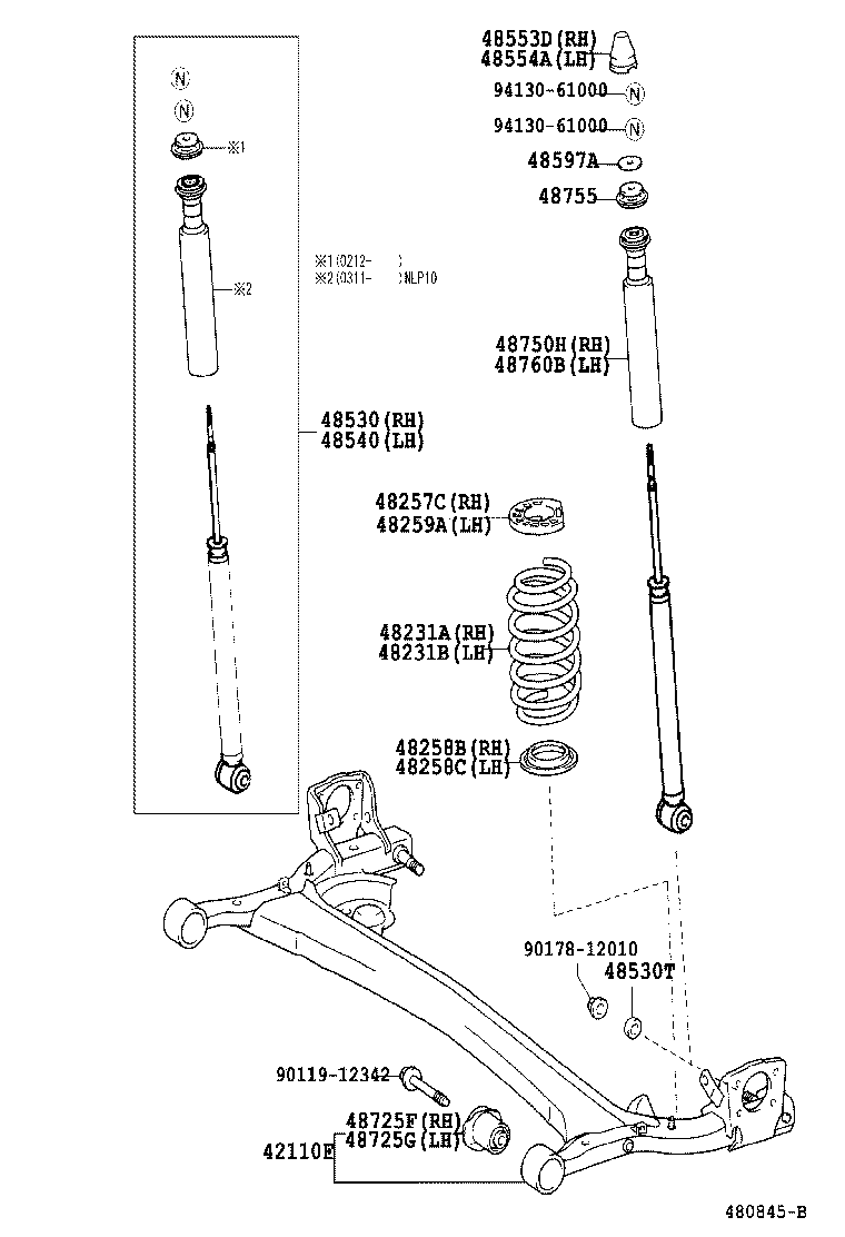 42110-52120 BEAM ASSY, REAR AXLE product image