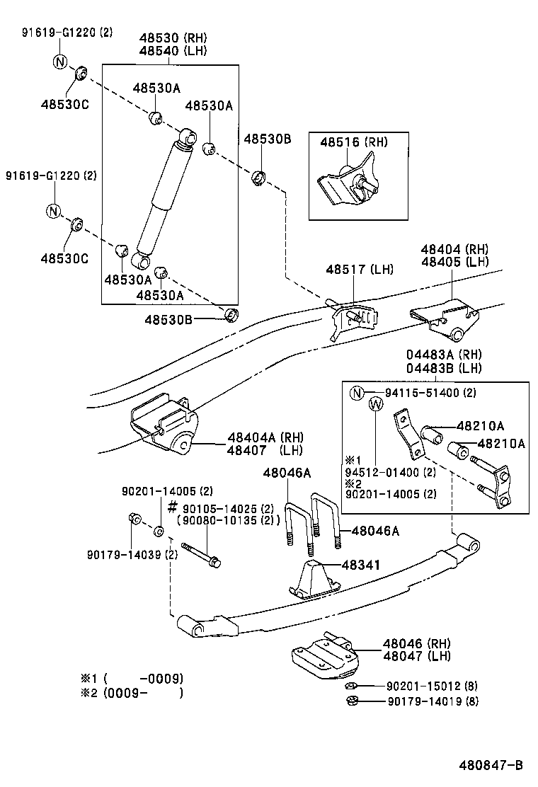 48505-35050 BRACKET, REAR SHOCK ABSORBER, UPPER RH product image