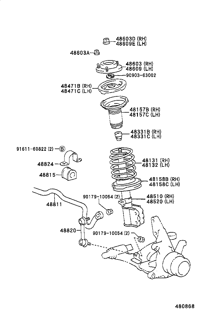 48131-33010 SPRING, FRONT COIL, RH product image