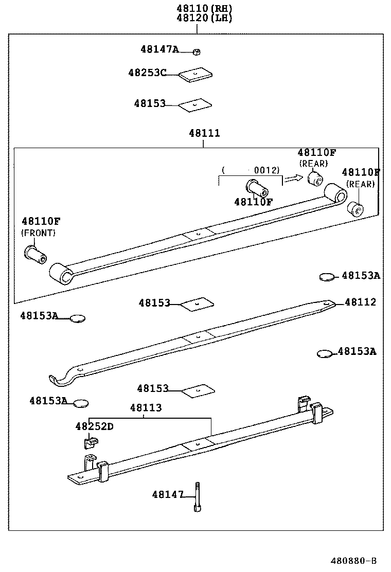 48101-37850 LEAF, FRONT SPRING, NO.1 product image