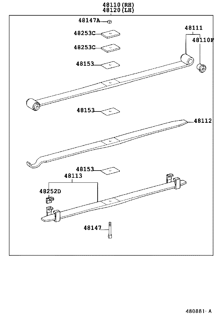 48101-37850 LEAF, FRONT SPRING, NO.1 product image