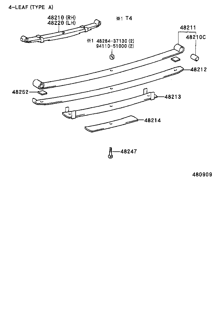 48213-2E100 LEAF, REAR SPRING, NO.3 product image