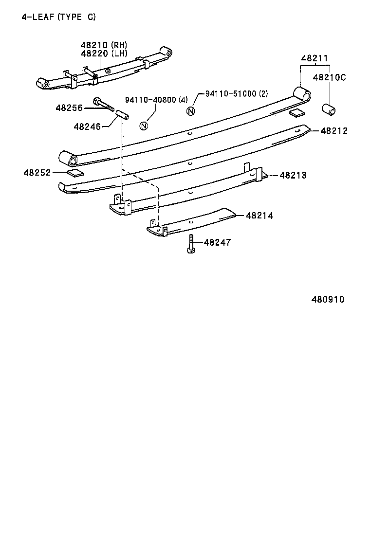 48213-2E100 LEAF, REAR SPRING, NO.3 product image