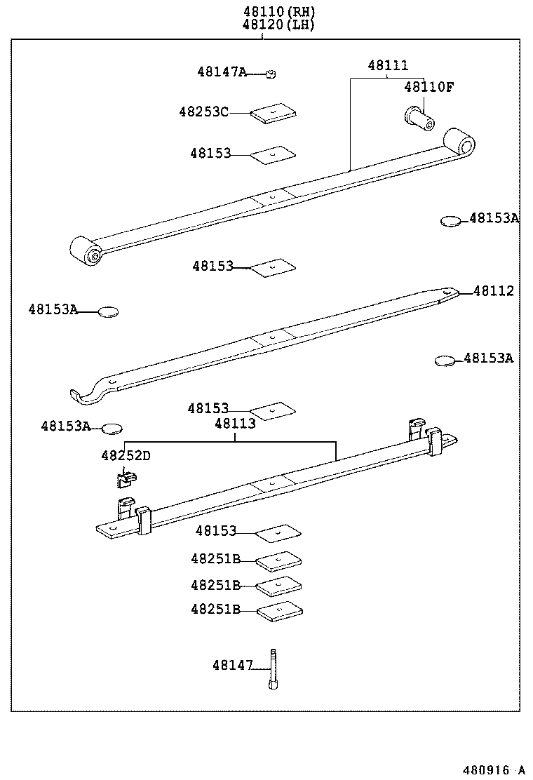 48112-37590 LEAF, FRONT SPRING, NO.2 product image