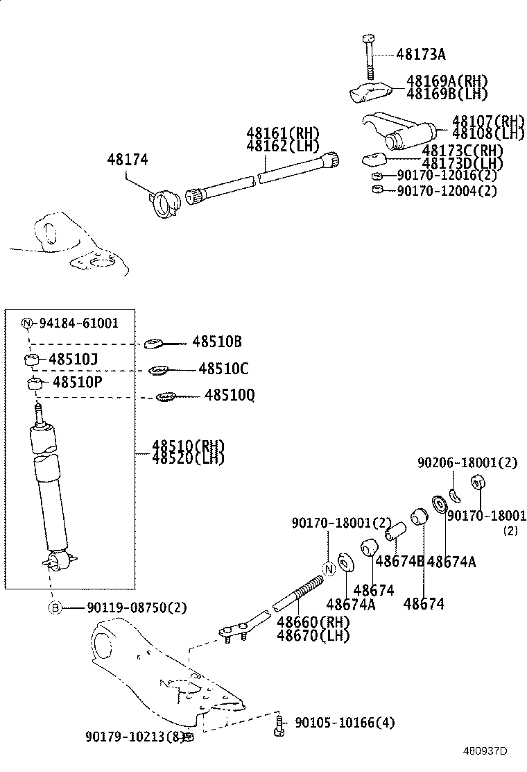 48815-28100 BUSH, FRONT STABILIZER BAR, NO.1 product image