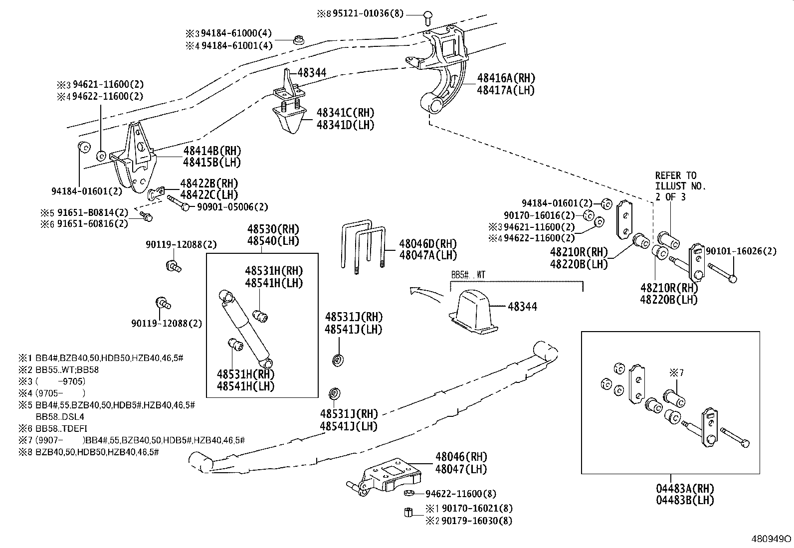 48414-36310 BRACKET, SPRING, NO.3 RH product image