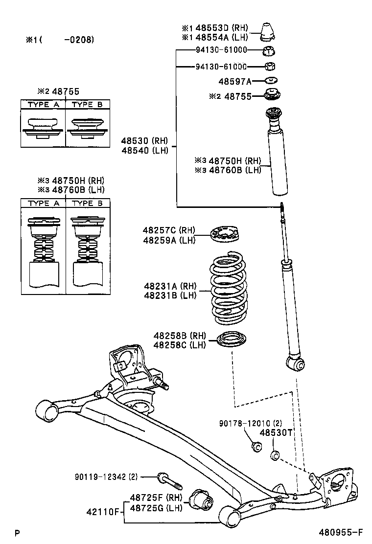 48231-52040 SPRING, COIL, REAR RH product image