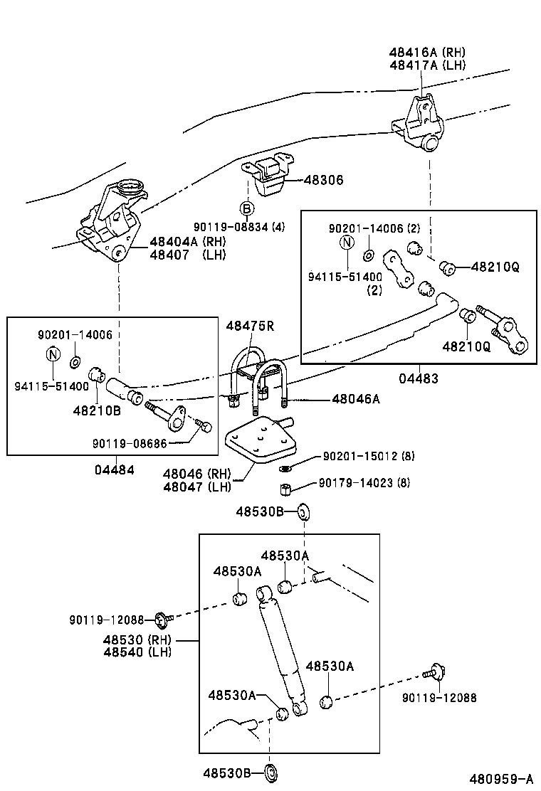 48146-60742 CASE, REAR SPRING CLIP BOLT product image