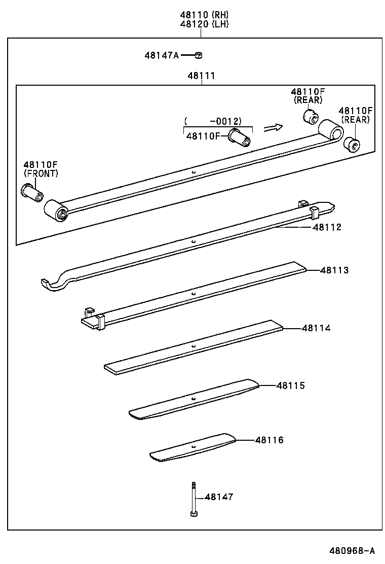 48042-37030 SHACKLE SUB-ASSY, FRONT SPRING, NO.2 product image