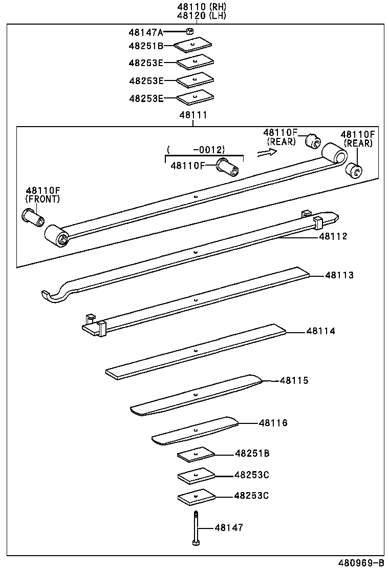 48042-37030 SHACKLE SUB-ASSY, FRONT SPRING, NO.2 product image