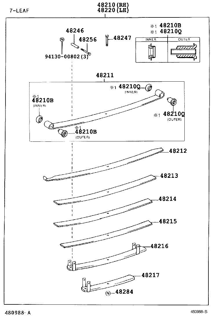 48146-60742 CASE, REAR SPRING CLIP BOLT product image