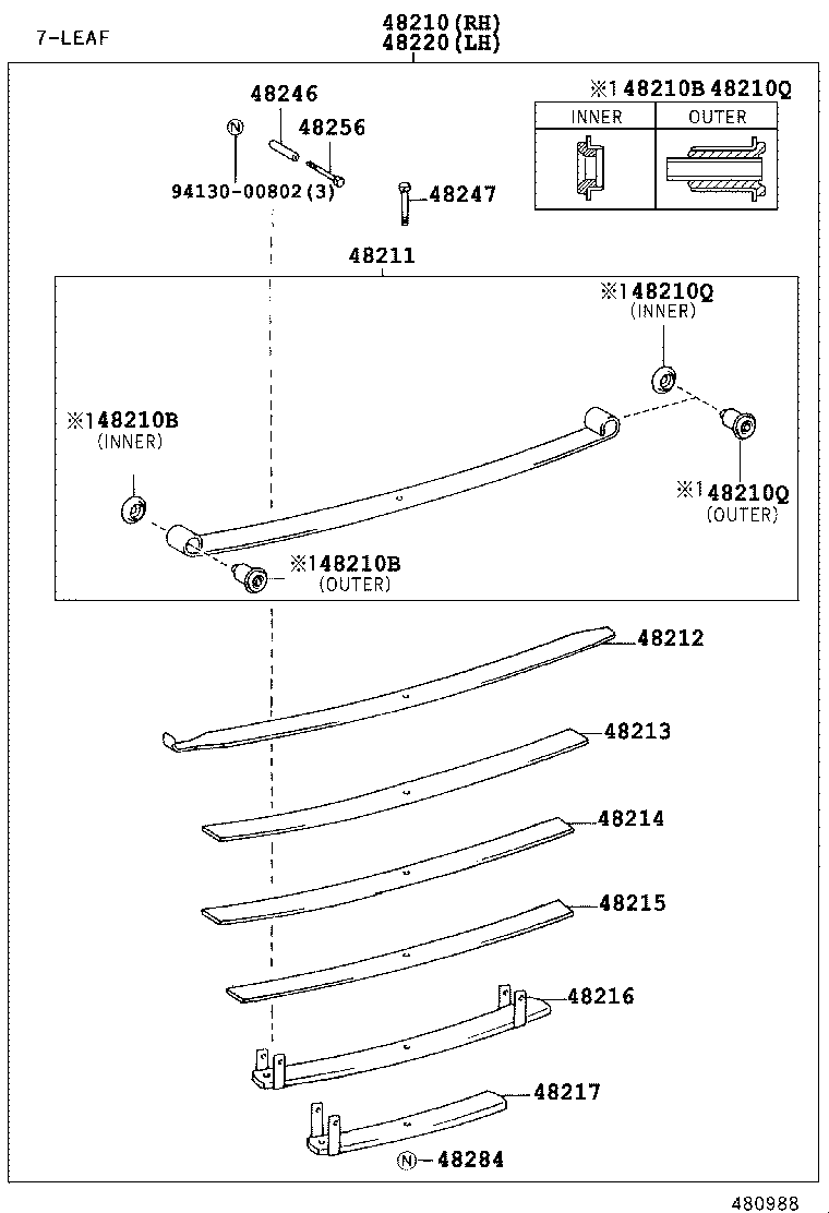 04483-60090 SHACKLE KIT, REAR SPRING product image