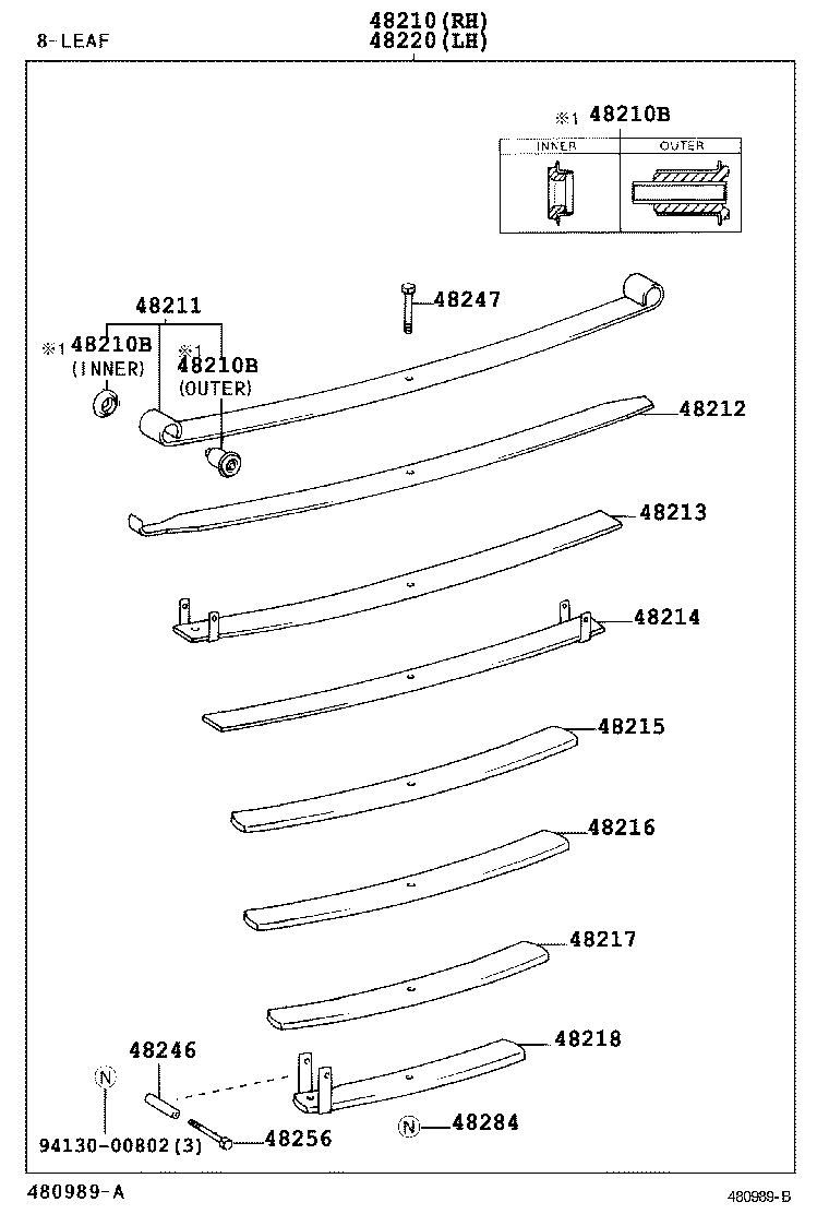 48146-60742 CASE, REAR SPRING CLIP BOLT product image