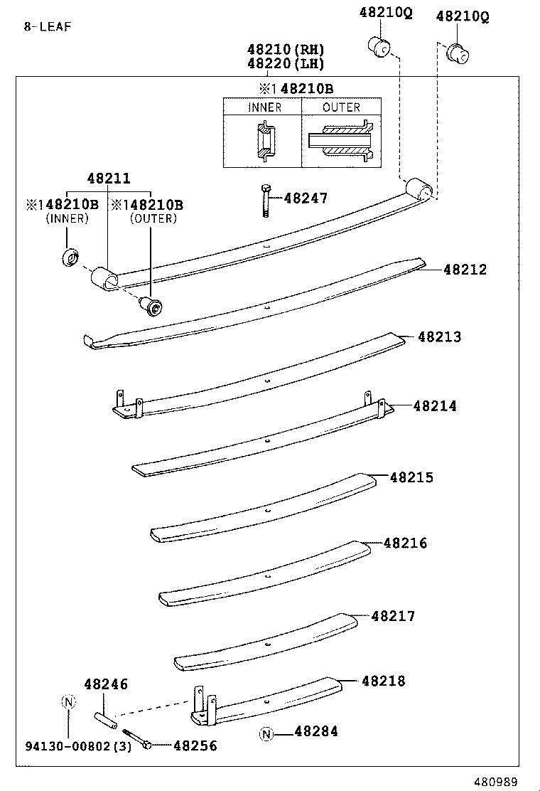 04483-60090 SHACKLE KIT, REAR SPRING product image