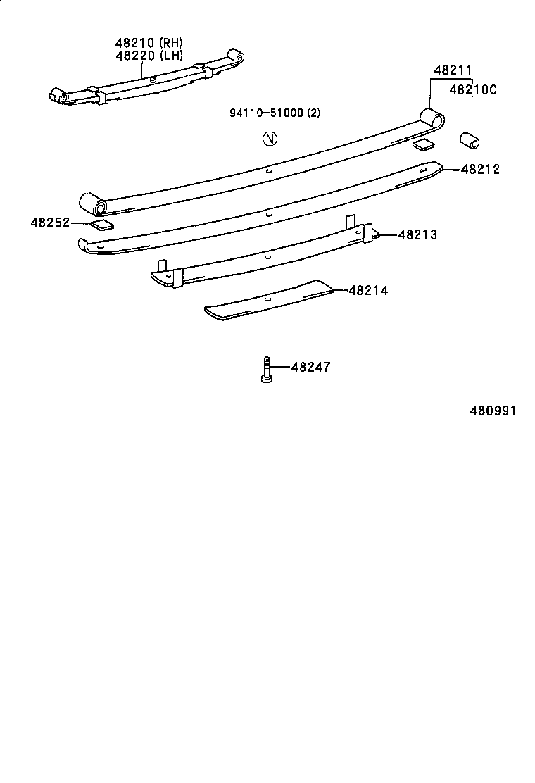 48406-25020 BRACKET, SPRING, NO.4 product image