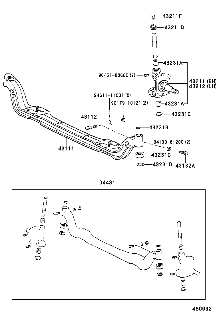 04431-36041 PIN KIT, STEERING KNUCKLE KING product image