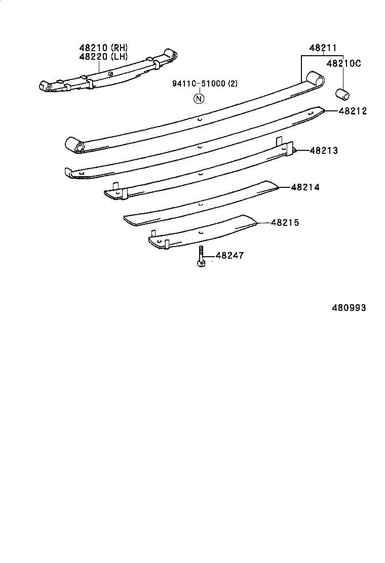 48406-25020 BRACKET, SPRING, NO.4 product image