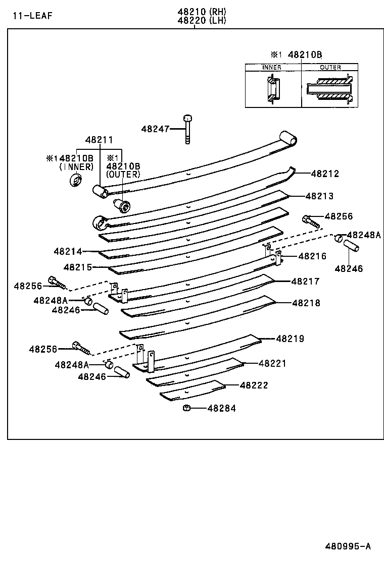 48202-6A050 LEAF, REAR SPRING, NO.3 product image