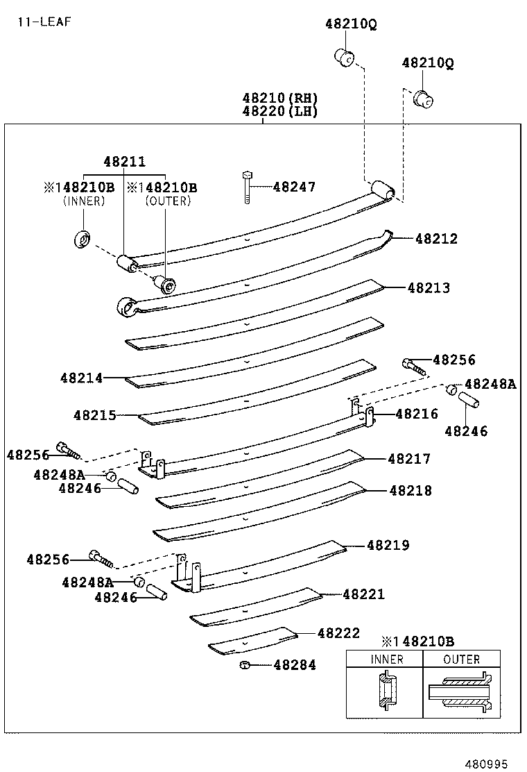 04483-60090 SHACKLE KIT, REAR SPRING product image