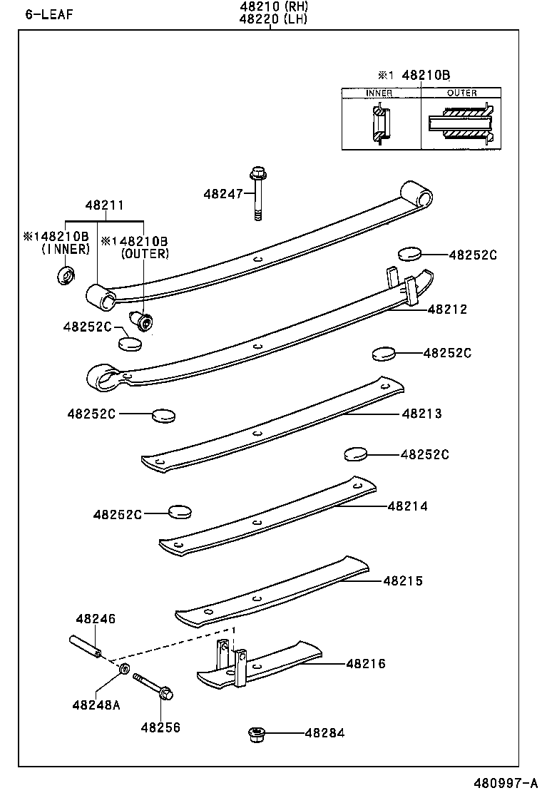 48202-6A050 LEAF, REAR SPRING, NO.3 product image