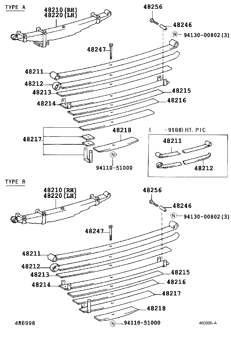 48146-60742 CASE, REAR SPRING CLIP BOLT product image