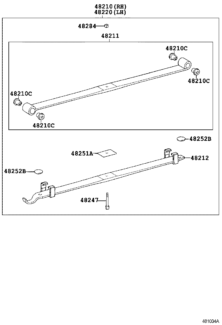 04483-36140 SHACKLE KIT, REAR SPRING, RH product image