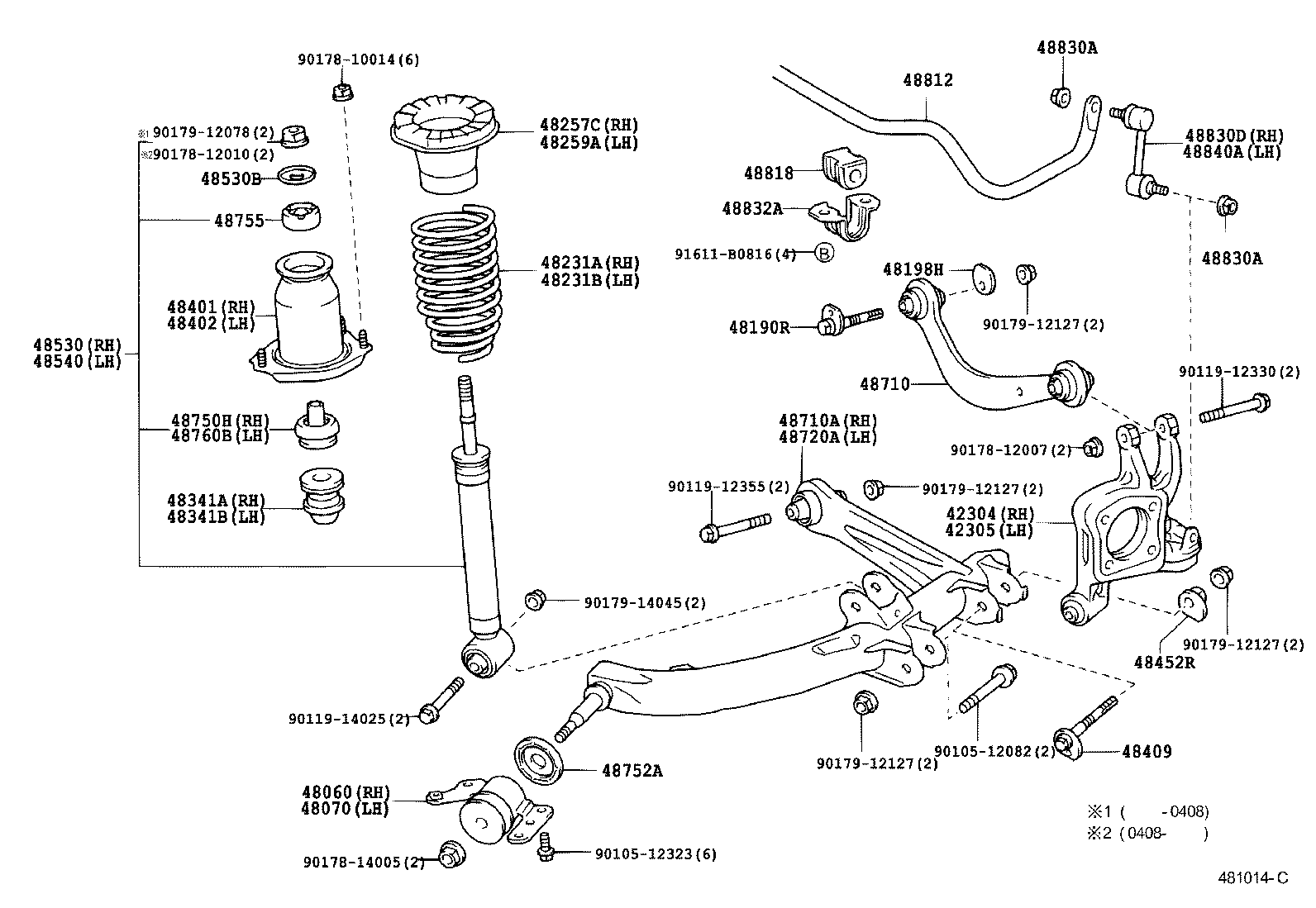 48401-20010 BRACKET SUB-ASSY, REAR SPRING, FRONT RH product image