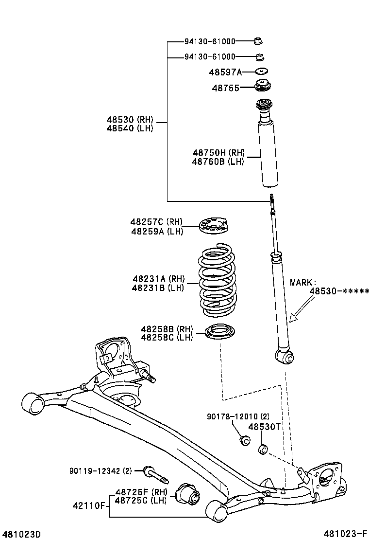 48231-52190 SPRING, COIL, REAR RH product image