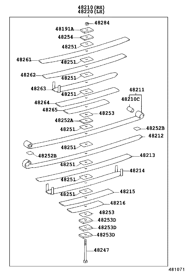 48201-3V090 LEAF, REAR SPRING, NO.1 product image