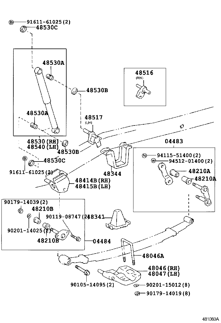 48414-34010 BRACKET, SPRING, NO.3 RH product image