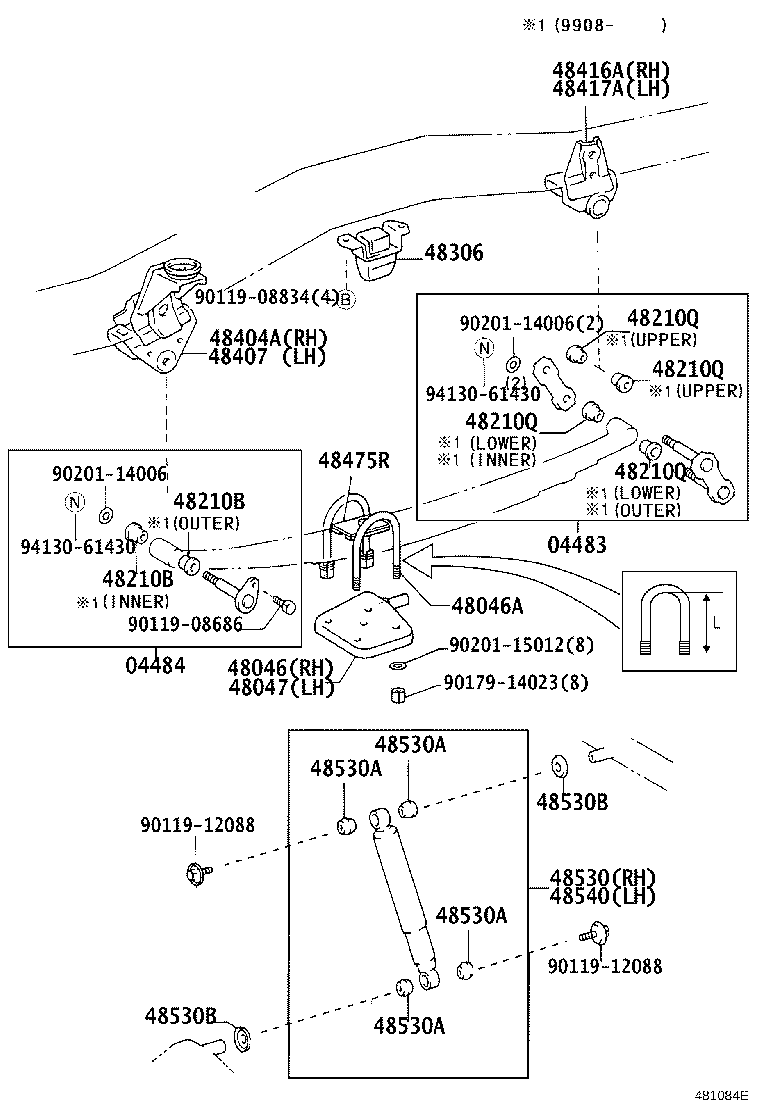 48146-60742 CASE, REAR SPRING CLIP BOLT product image