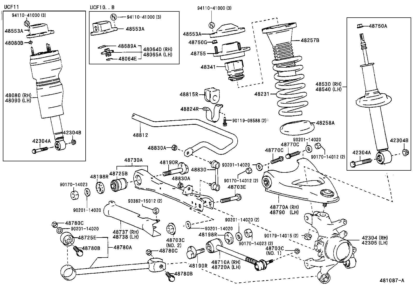 42305-50020 CARRIER SUB-ASSY, REAR AXLE, LH product image