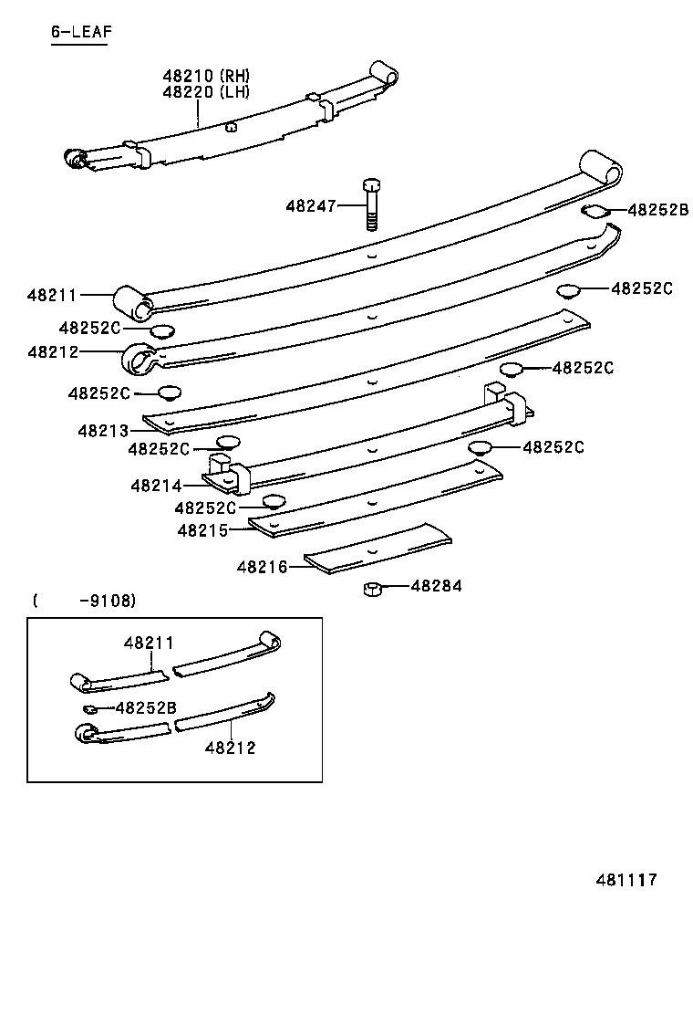 48146-60742 CASE, REAR SPRING CLIP BOLT product image