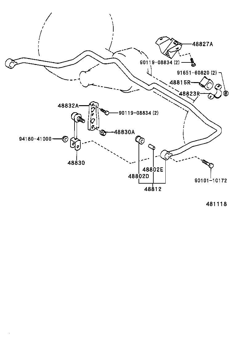48146-60742 CASE, REAR SPRING CLIP BOLT product image