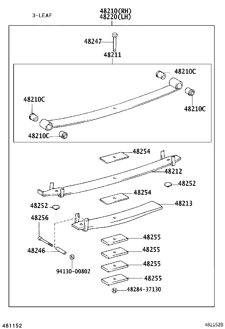 48202-3B443 LEAF, REAR SPRING, NO.3 product image