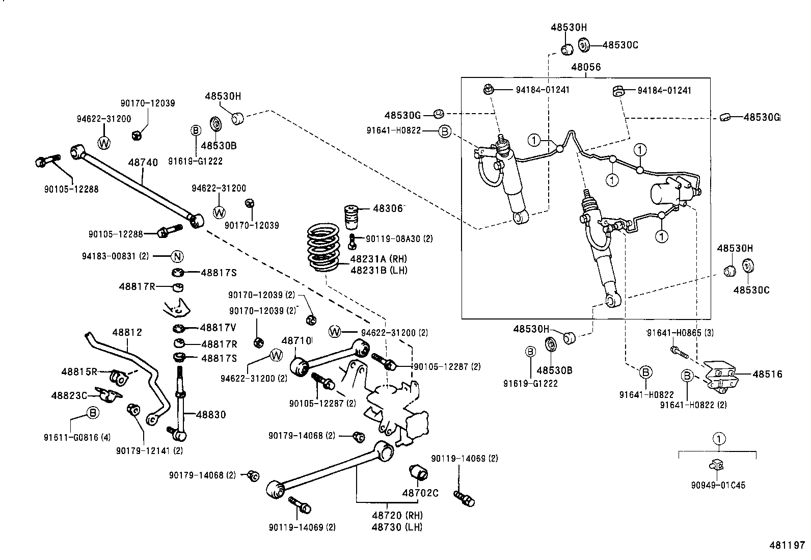 48516-35080 BRACKET, REAR SHOCK ABSORBER, UPPER RH product image