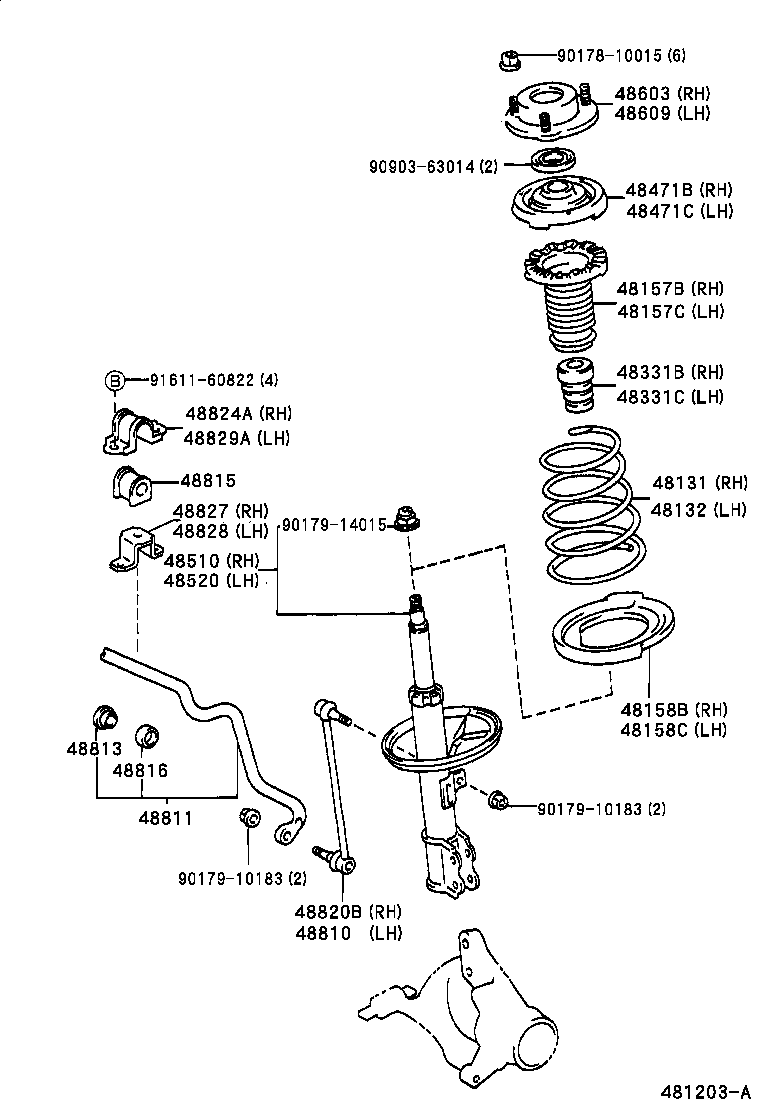 48157-48010 INSULATOR, FRONT COIL SPRING, UPPER RH product image