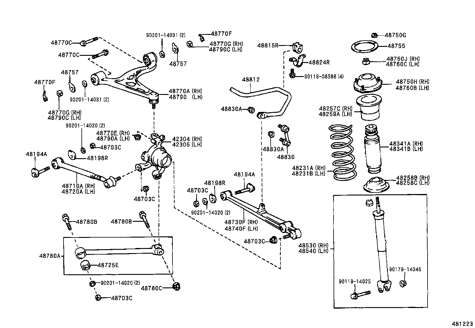 48231-30880 SPRING, COIL, REAR RH product image