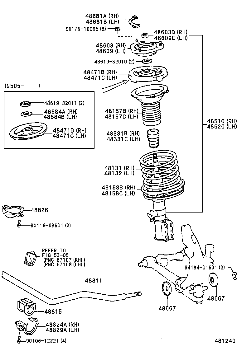 48157-32040 INSULATOR, FRONT COIL SPRING, UPPER RH product image