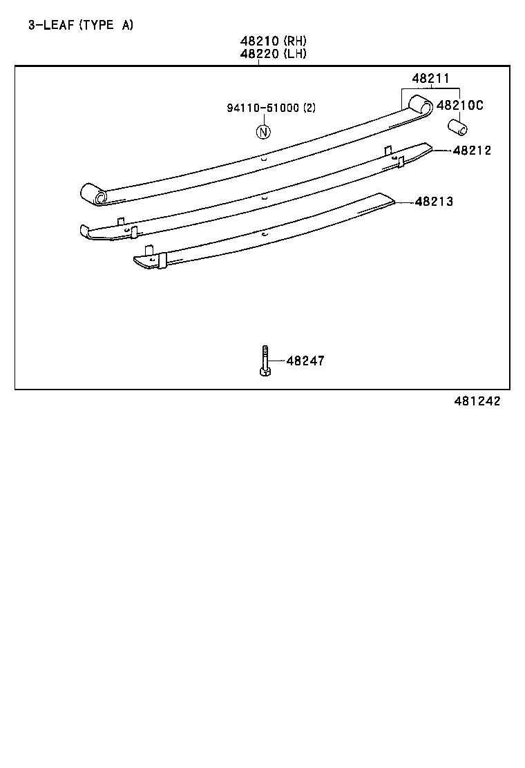 48213-2E100 LEAF, REAR SPRING, NO.3 product image