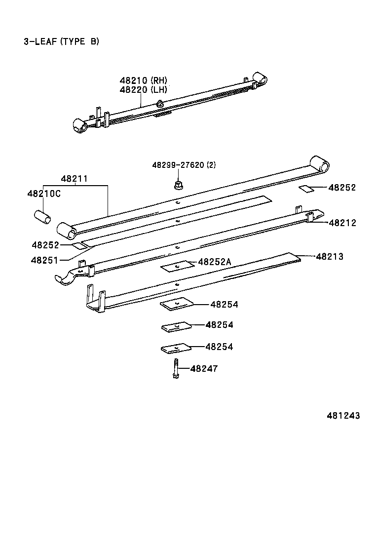 48213-2E100 LEAF, REAR SPRING, NO.3 product image