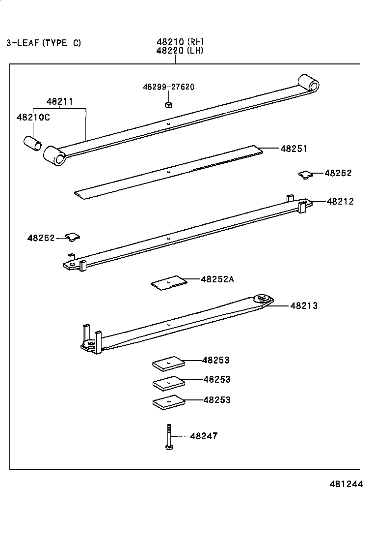 48213-2E100 LEAF, REAR SPRING, NO.3 product image