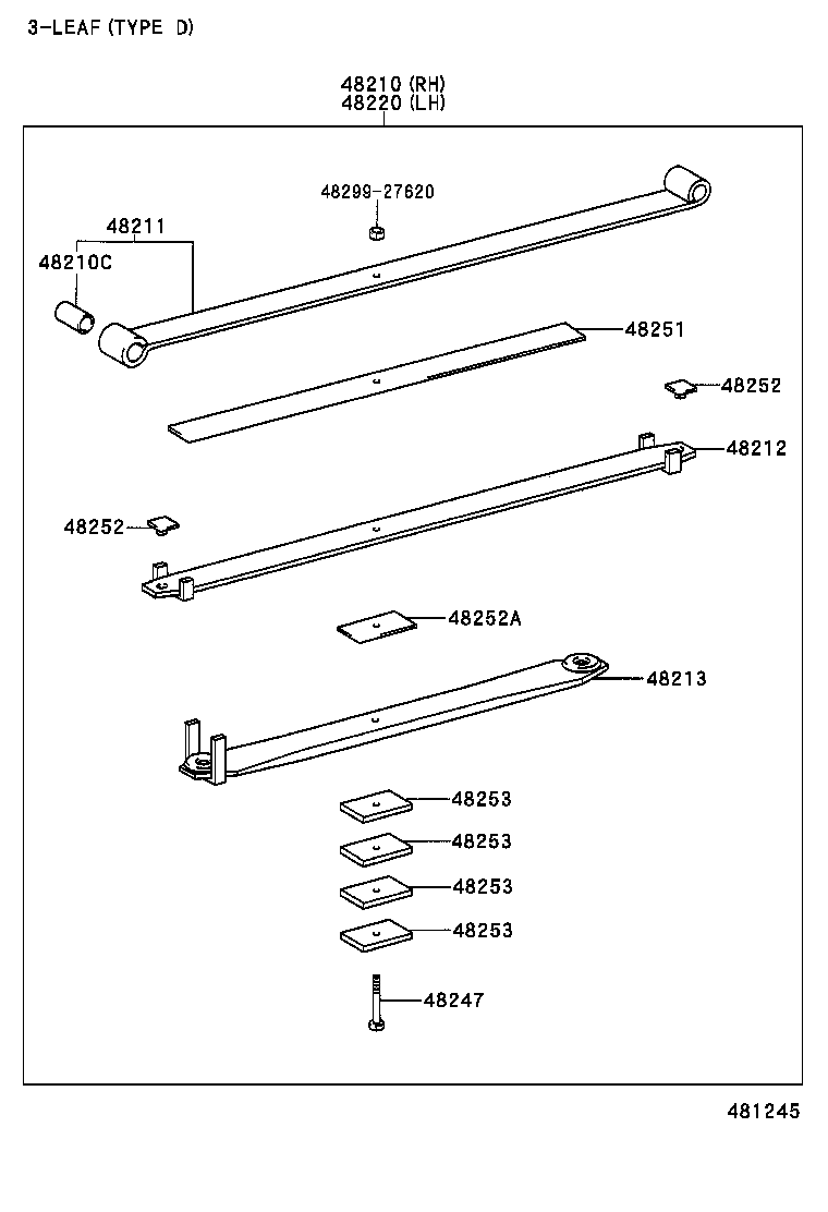 48213-2E100 LEAF, REAR SPRING, NO.3 product image
