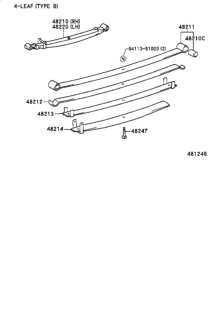 48213-2E100 LEAF, REAR SPRING, NO.3 product image