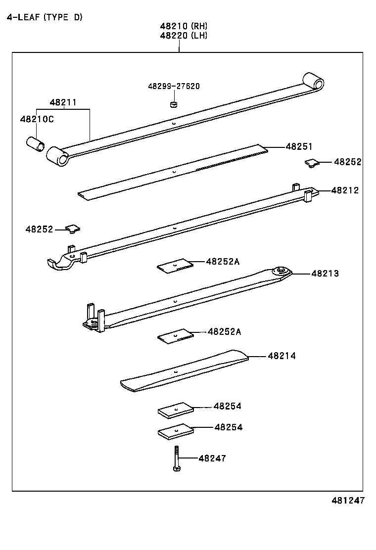48213-2E100 LEAF, REAR SPRING, NO.3 product image